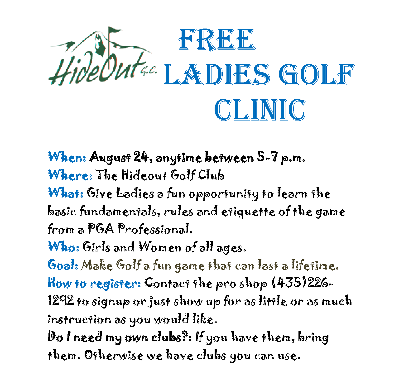 Hideout Golf Course Golf